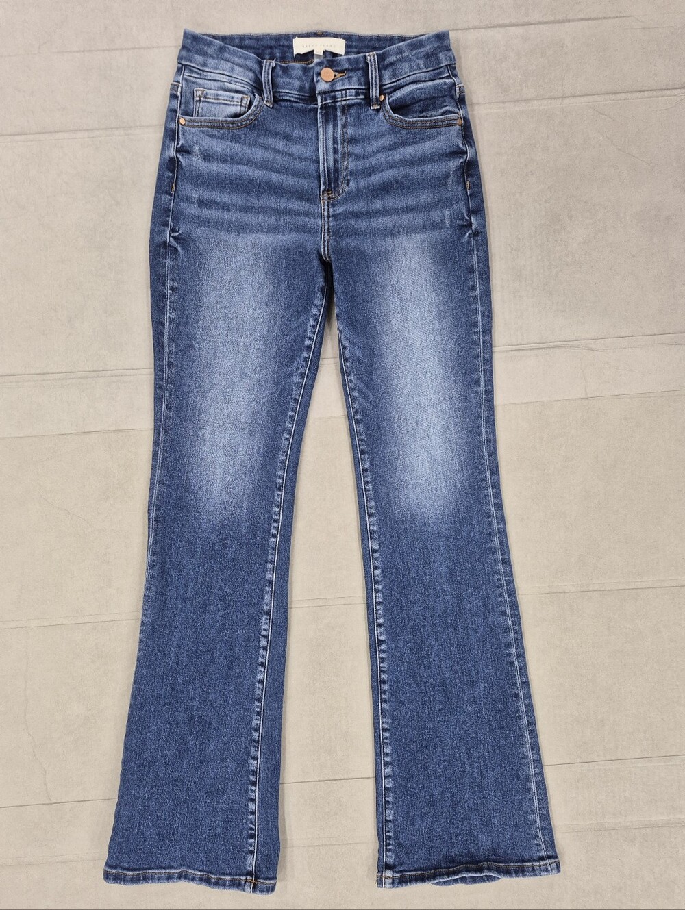 Risen Jeans women's 5/27 bootcut stretch high rise fading whiskers cowgirl